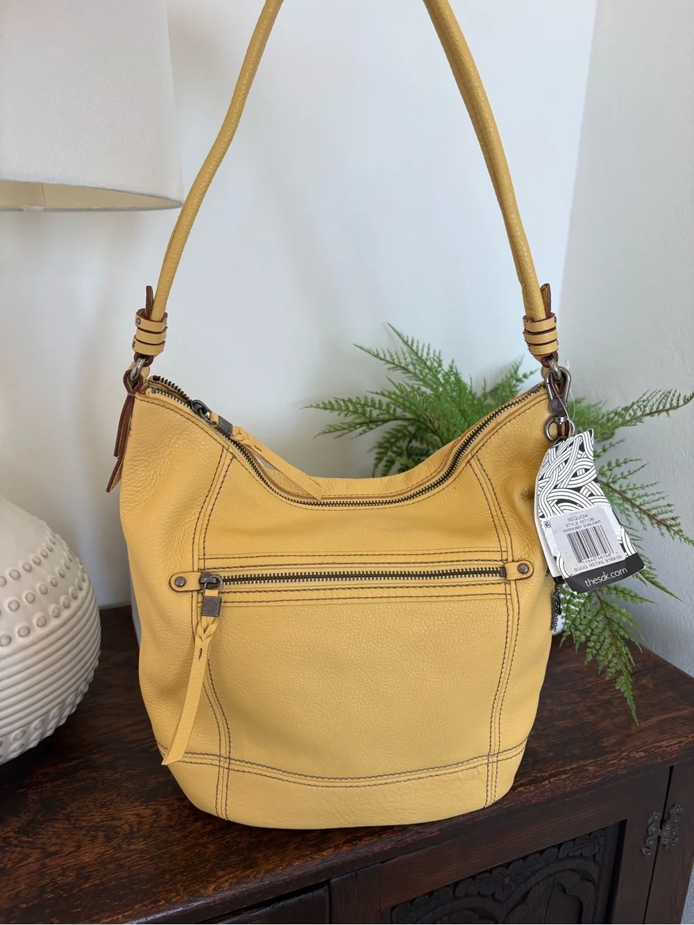 The Sak Sequoia NWT Sunshine Yellow Leather Hobo Bag